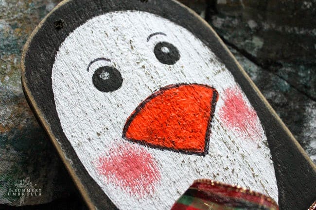 DIY reclaimed wood snowman and penguin